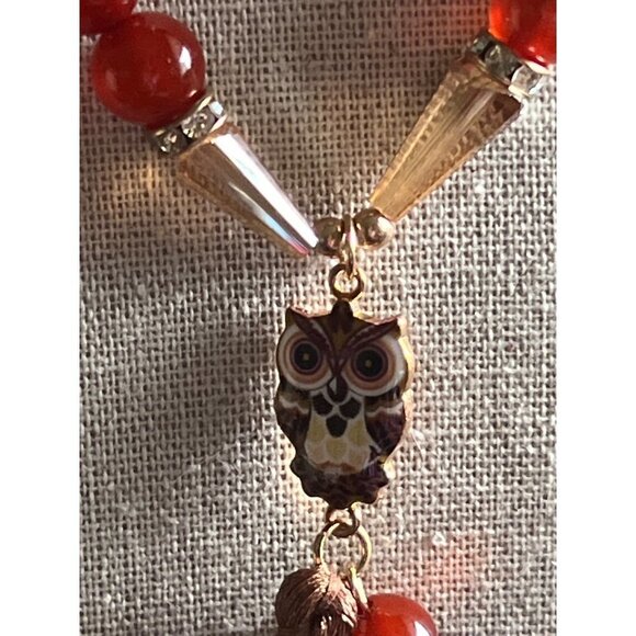 Princess Accessories Red Eye Owl Necklace -- 16" - Picture 2 of 8
